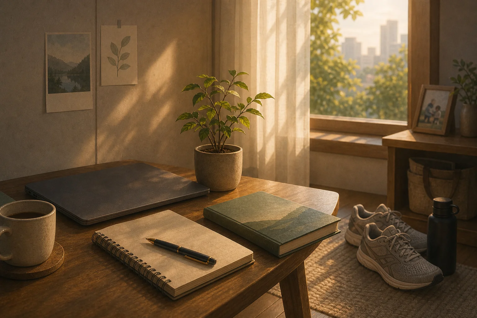 면접 실패 후 다시 일상을 세우는 회복의 일러스트